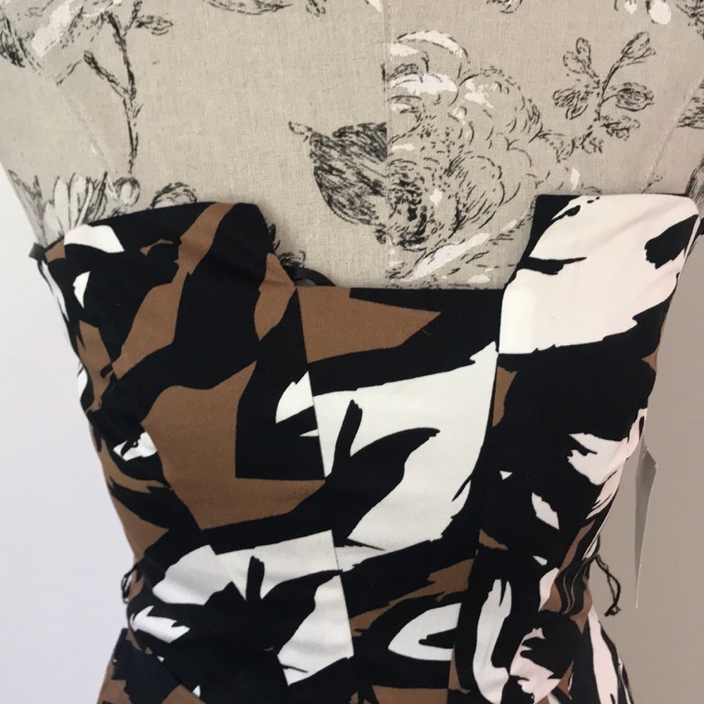 𝅺NEW B. Smart Black/Brown Strapless Dress 8 - Picture 2 of 5